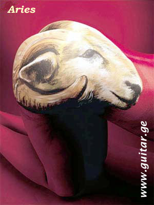 www.guitar.ge - Signs of the Zodiac. Aries sign, the Ram, body art, tattoo, piercing, picture, photo, art, colour, paint