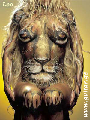 www.guitar.ge - Signs of the Zodiac. Leo sign, body art, tattoo, piercing, picture, photo, art, colour, paint