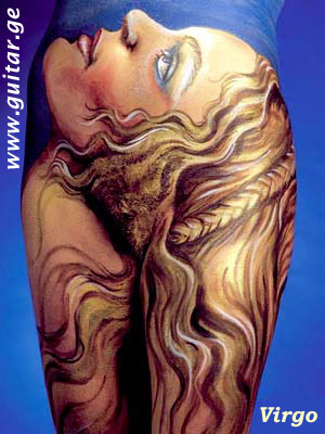 www.guitar.ge - Signs of the Zodiac. Virgo sign, body art, tattoo, piercing, picture, photo, art, colour, paint