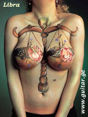 www.guitar.ge - Signs of the Zodiac. Libra sign, body art, tattoo, piercing, picture, photo, art, colour, paint